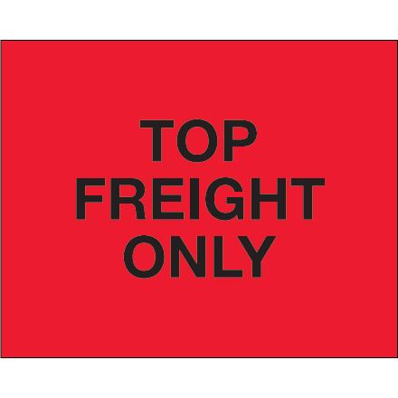 8 x 10" - "Top Load Freight Only" (Fluorescent Red) Labels