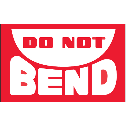 3 x 5" - "Do Not Bend" Labels