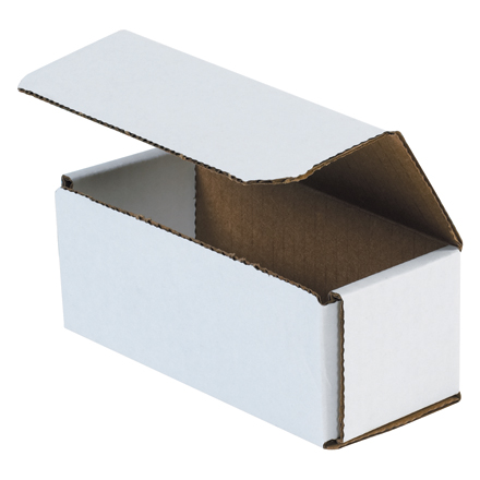 6 x 2 <span class='fraction'>1/2</span> x 2 <span class='fraction'>3/8</span>" White Corrugated Mailers