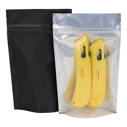 6 x 9 x 3", Black Back -Matte Stand-Up Barrier Pouches